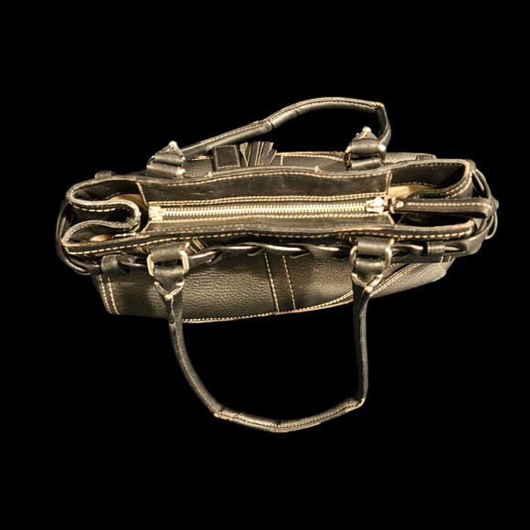 Coach Legacy Leather Satchel Tote F13084 Black Braided Handle Silver Hardware - Picture 8 of 13